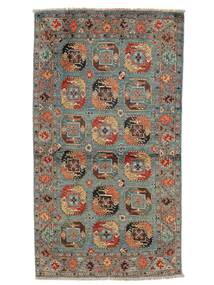 86X151 Tapete Kazak Fine Oriental Castanho/Verde Escuro (Lã, Afeganistão) Carpetvista