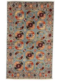 Kazak Fine Teppich 92X152 Braun/Dunkelgrau Wolle, Afghanistan Carpetvista