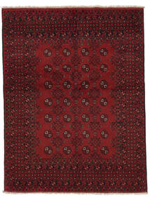  150X196 Afghan Fine Teppich Schwarz/Dunkelrot Afghanistan Carpetvista
