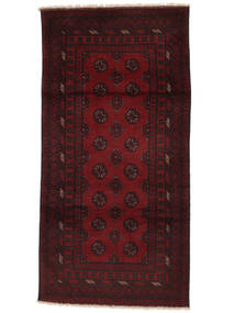  101X206 Afghan Fine Rug Black/Dark Red Afghanistan Carpetvista
