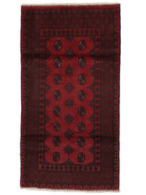  Afghan Fine Alfombra 100X188 De Lana Negro/Rojo Oscuro Pequeño Carpetvista