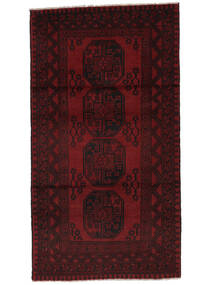 102X189 Tappeto Afghan Fine Orientale Nero/Rosso Scuro (Lana, Afghanistan) Carpetvista