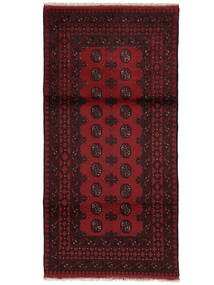  Oriental Afghan Fine Rug 98X199 Black/Dark Red Wool, Afghanistan Carpetvista