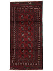 96X202 Alfombra Oriental Afghan Fine Negro/Rojo Oscuro (Lana, Afganistán) Carpetvista