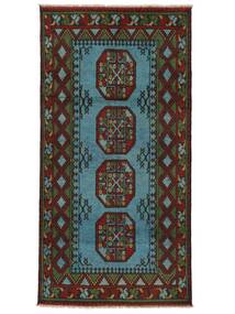  97X192 Afghan Fine Colour Vloerkleed Zwart/Donkerblauw Afghanistan Carpetvista
