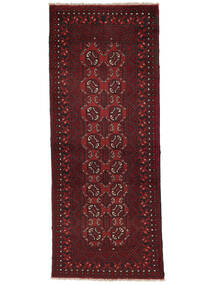  Afghan Fine Tappeto 76X191 Di Lana Nero/Rosso Scuro Piccolo Carpetvista