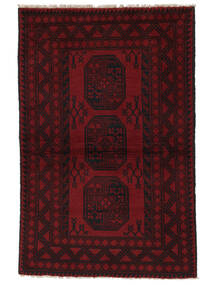 絨毯 オリエンタル アフガン Fine 94X147 ブラック/ダークレッド (ウール, アフガニスタン)