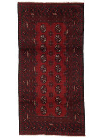 Tappeto Orientale Afghan Fine 100X203 Nero/Rosso Scuro (Lana, Afghanistan)