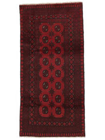 92X193 絨毯 オリエンタル アフガン Fine 廊下 カーペット ブラック/ダークレッド (ウール, アフガニスタン) Carpetvista