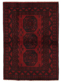 Tappeto Orientale Afghan Fine 100X143 Nero/Rosso Scuro (Lana, Afghanistan)