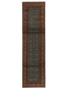  Afghan Fine Colour Rug 80X302 Wool Black/Brown Small Carpetvista
