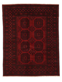 143X190 Tappeto Afghan Fine Orientale Nero/Rosso Scuro (Lana, Afghanistan) Carpetvista
