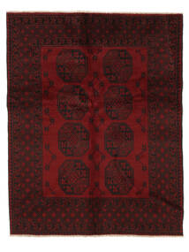  Afegão Fine Tapete 152X195 Lã Preto/Vermelho Escuro Pequeno Carpetvista