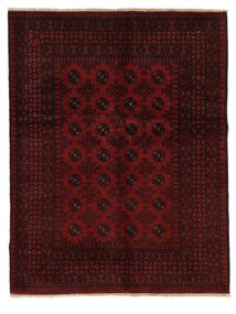 152X196 Tappeto Afghan Fine Orientale Nero/Rosso Scuro (Lana, Afghanistan) Carpetvista