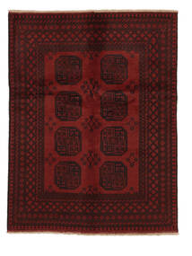 148X194 Afghan Fine Rug Oriental Black/Dark Red (Wool, Afghanistan) Carpetvista