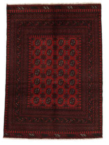 140X197 Afghan Fine Teppich Orientalischer Schwarz/Dunkelrot (Wolle, Afghanistan) Carpetvista