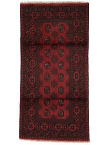 97X199 Alfombra Oriental Afghan Fine Negro/Rojo Oscuro (Lana, Afganistán) Carpetvista