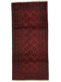  Afghan Fine Covor 86X188 Negru/Dark Red Carpetvista