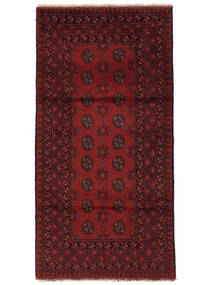  Afegão Fine Tapete 99X200 Lã Preto/Vermelho Escuro Pequeno Carpetvista
