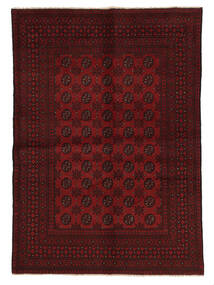 144X205 Afghan Fine Rug Oriental Black/Dark Red (Wool, Afghanistan) Carpetvista