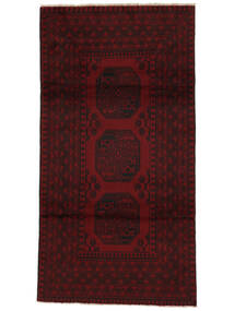 絨毯 オリエンタル アフガン Fine 97X190 ブラック (ウール, アフガニスタン)