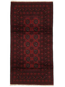  92X183 Afghan Fine Matot Käytävämatto Matto Musta/Tummanpunainen Afganistan Carpetvista