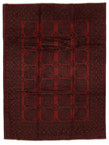 254X340 Afghan Fine Rug Oriental Black/Dark Red Large (Wool, Afghanistan) Carpetvista