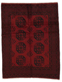  Afghan Fine Matot 150X194 Musta/Tummanpunainen Carpetvista