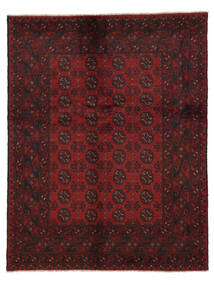 147X189 Tapis D'orient Afghan Fine Noir/Rouge Foncé (Laine, Afghanistan) Carpetvista