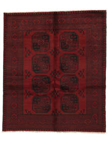 Tappeto Afghan Fine 152X178 Nero/Rosso Scuro (Lana, Afghanistan)