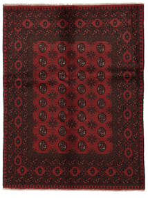  Afghan Fine Covor 147X193 Lână Negru/Dark Red Mic Carpetvista