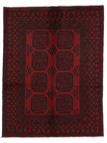 145X190 Tappeto Afghan Fine Orientale Nero/Rosso Scuro (Lana, Afghanistan) Carpetvista