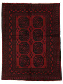  Afghan Fine Tapis 145X193 De Laine Noir/Rouge Foncé Petit Carpetvista