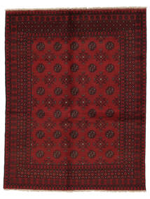  Afghan Fine Tappeto 152X196 Di Lana Nero/Rosso Scuro Piccolo Carpetvista