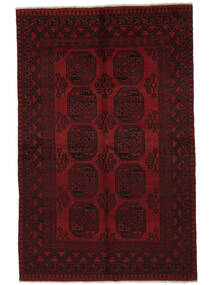 156X239 Afghan Fine Teppich Orientalischer Schwarz/Dunkelrot (Wolle, Afghanistan) Carpetvista