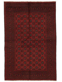 Tappeto Afghan Fine 156X240 Nero/Rosso Scuro (Lana, Afghanistan)