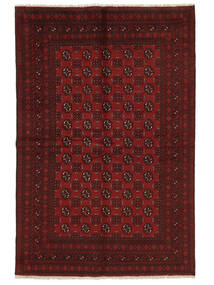 Afghan Fine Matot Matto 158X240 Musta/Tummanpunainen Villa, Afganistan Carpetvista