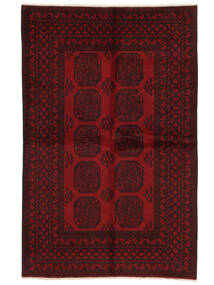  Afghan Fine Vloerkleed 155X241 Zwart/Donkerrood Carpetvista