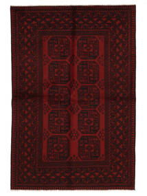  Afghan Fine Tappeto 157X239 Di Lana Nero/Rosso Scuro Piccolo Carpetvista