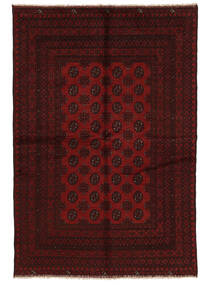  Afghan Fine Vloerkleed 160X237 Zwart/Donkerrood Carpetvista