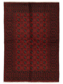 162X234 Afghan Fine Vloerkleed Oosters Zwart/Donkerrood (Wol, Afghanistan) Carpetvista