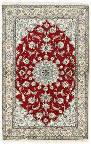 絨毯 ペルシャ ナイン 122X192 ベージュ/ダークレッド (ウール, ペルシャ/イラン)
