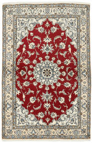 絨毯 ナイン 124X195 ダークレッド/茶色 (ウール, ペルシャ/イラン)
