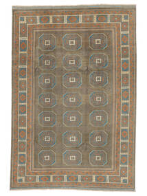  196X286 Afghan Fine Colour Teppich Braun/Dunkelgrün Afghanistan Carpetvista