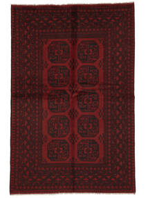  Afghan Fine Alfombra 152X231 De Lana Negro/Rojo Oscuro Pequeño Carpetvista
