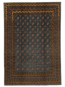  199X287 Afghan Fine Colour Rug Black/Brown Afghanistan Carpetvista