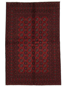  Orientalischer Afghan Fine Teppich 157X238 Schwarz/Dunkelrot Wolle, Afghanistan Carpetvista
