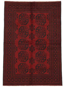 164X237 Afghan Fine Tæppe Orientalsk Sort/Mørkerød (Uld, Afghanistan) Carpetvista