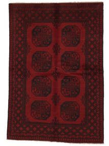  Afghan Fine Alfombra 164X239 De Lana Negro/Rojo Oscuro Carpetvista