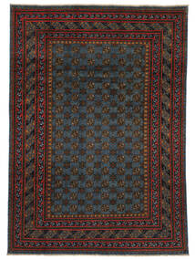  207X287 Afghan Fine Colour Teppe Svart/Mørk Rød Afghanistan Carpetvista